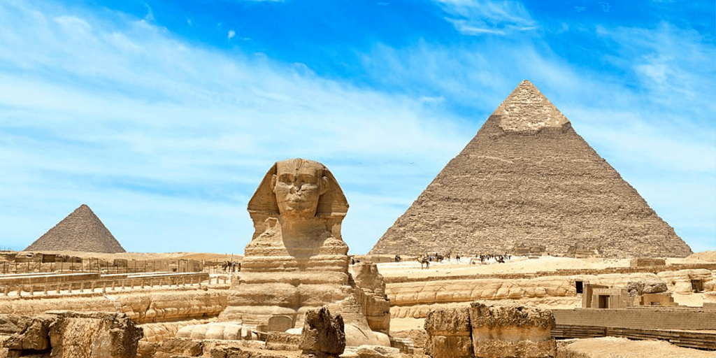 Giza Pyramids And Sphinx in Cairo Egypt.jpg