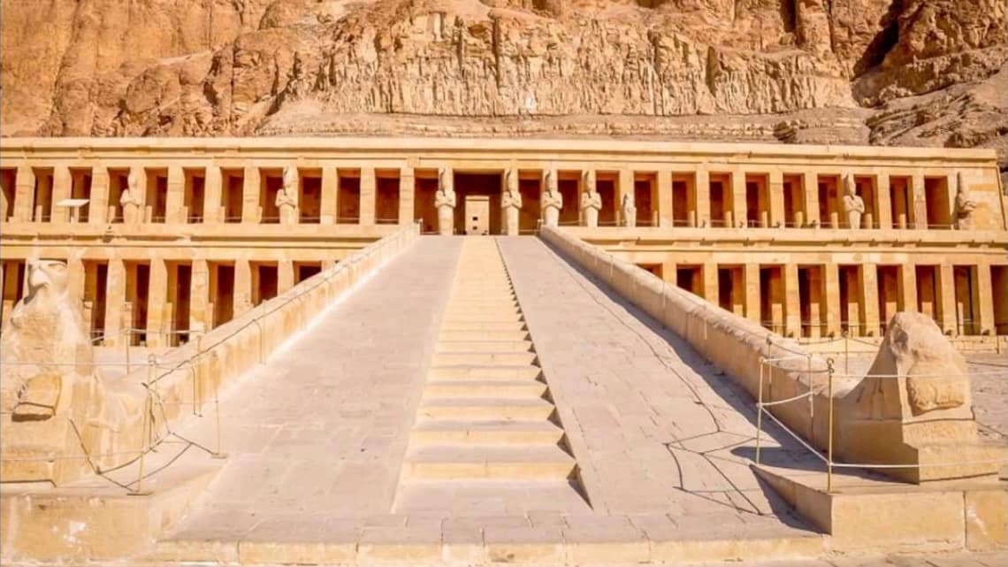 The stunning Temple of Hatshepsut in Luxor, a major highlight on the best egyptian river cruises