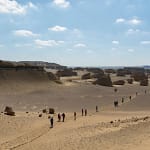 A magnificent desert landscape at Wadi El Hitan UNESCO World Heritage site in Fayoum Egypt.