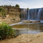 Scenic natural waterfalls at Wadi El Rayan protectorate in Fayoum Egypt.