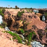 Scenic natural waterfalls at Wadi El Rayan protectorate in Fayoum Egypt.